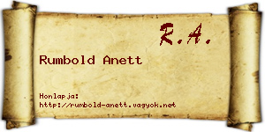 Rumbold Anett névjegykártya